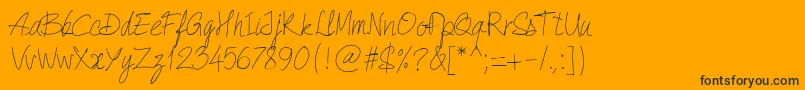 PwQuickWrite-Schriftart – Schwarze Schriften auf orangefarbenem Hintergrund