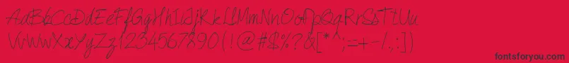 PwQuickWrite Font – Black Fonts on Red Background