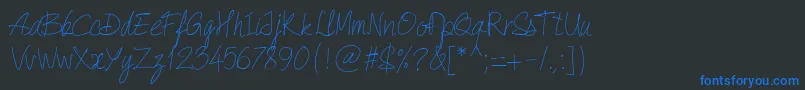 フォントPwQuickWrite – 黒い背景に青い文字