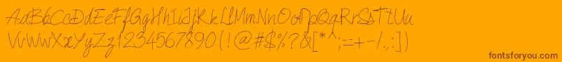 Шрифт PwQuickWrite – коричневые шрифты на оранжевом фоне