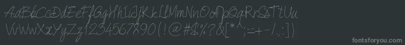 フォントPwQuickWrite – 黒い背景に灰色の文字
