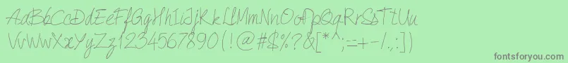 PwQuickWrite-Schriftart – Graue Schriften auf grünem Hintergrund