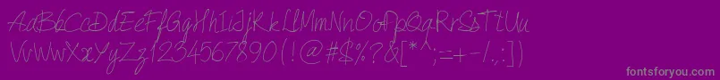 フォントPwQuickWrite – 紫の背景に灰色の文字