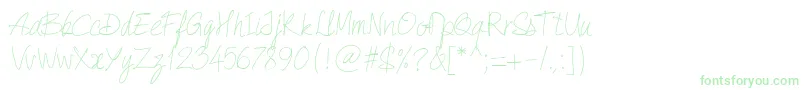 Шрифт PwQuickWrite – зелёные шрифты на белом фоне