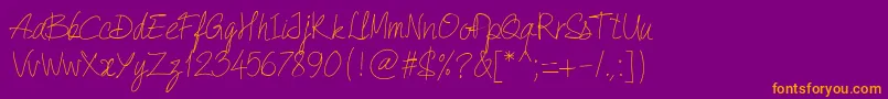 フォントPwQuickWrite – 紫色の背景にオレンジのフォント