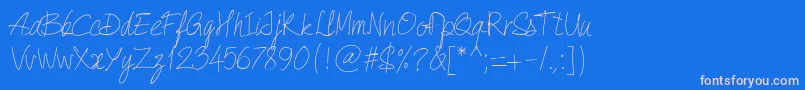 フォントPwQuickWrite – ピンクの文字、青い背景