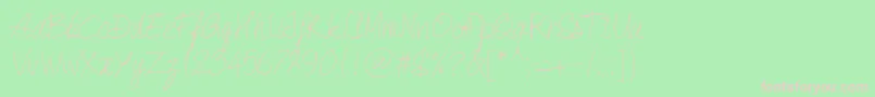 フォントPwQuickWrite – 緑の背景にピンクのフォント