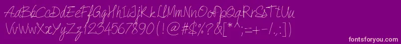 PwQuickWrite-Schriftart – Rosa Schriften auf violettem Hintergrund