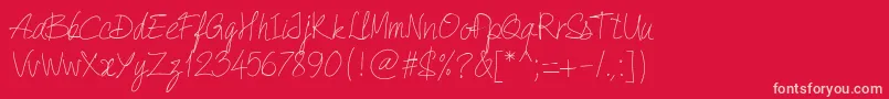 Шрифт PwQuickWrite – розовые шрифты на красном фоне