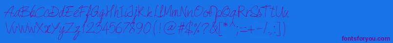 Шрифт PwQuickWrite – фиолетовые шрифты на синем фоне