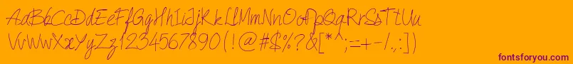 PwQuickWrite Font – Purple Fonts on Orange Background