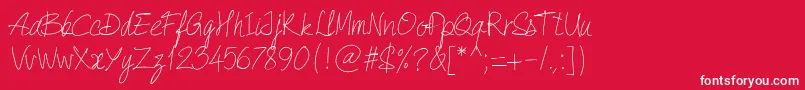 フォントPwQuickWrite – 赤い背景に白い文字