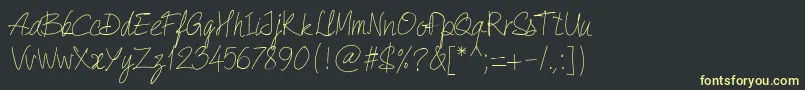 フォントPwQuickWrite – 黒い背景に黄色の文字