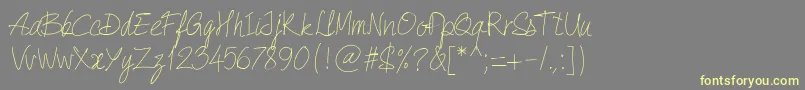 PwQuickWrite-fontti – keltaiset fontit harmaalla taustalla