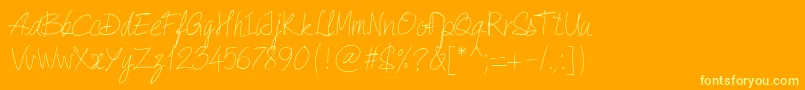 Шрифт PwQuickWrite – жёлтые шрифты на оранжевом фоне