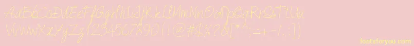 PwQuickWrite Font – Yellow Fonts on Pink Background
