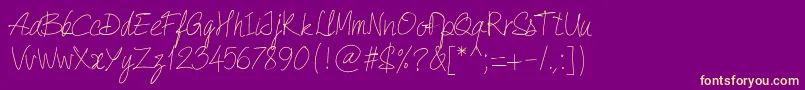 フォントPwQuickWrite – 紫の背景に黄色のフォント