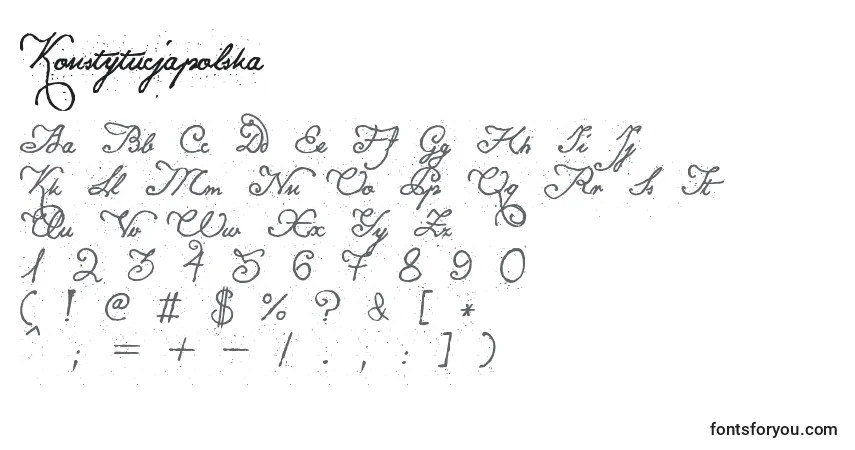 Шрифт Konstytucjapolska – алфавит, цифры, специальные символы