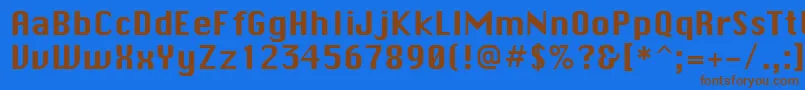 ChicaneRegular-Schriftart – Braune Schriften auf blauem Hintergrund