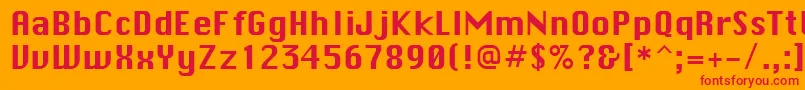 Czcionka ChicaneRegular – czerwone czcionki na pomarańczowym tle