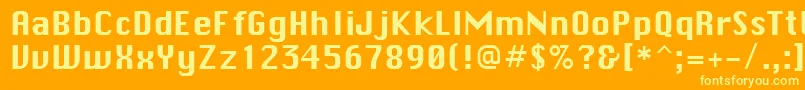 フォントChicaneRegular – オレンジの背景に黄色の文字