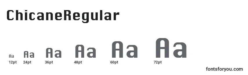 Размеры шрифта ChicaneRegular