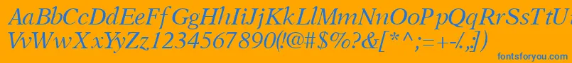 OrchidsskItalic Font – Blue Fonts on Orange Background