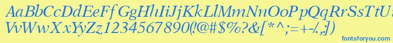 OrchidsskItalic Font – Blue Fonts on Yellow Background
