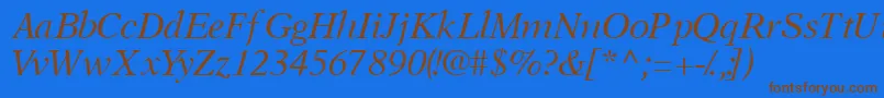 OrchidsskItalic Font – Brown Fonts on Blue Background