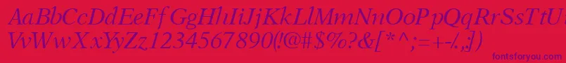 Шрифт OrchidsskItalic – фиолетовые шрифты на красном фоне