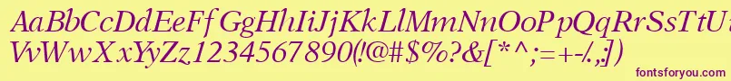 OrchidsskItalic Font – Purple Fonts on Yellow Background