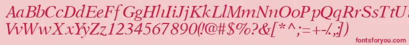 OrchidsskItalic-Schriftart – Rote Schriften auf rosa Hintergrund