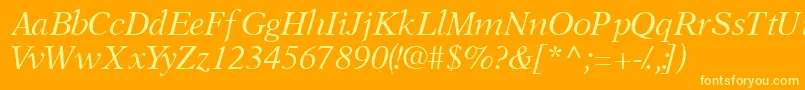 OrchidsskItalic Font – Yellow Fonts on Orange Background