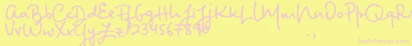 BigRiverScriptSample Font – Pink Fonts on Yellow Background