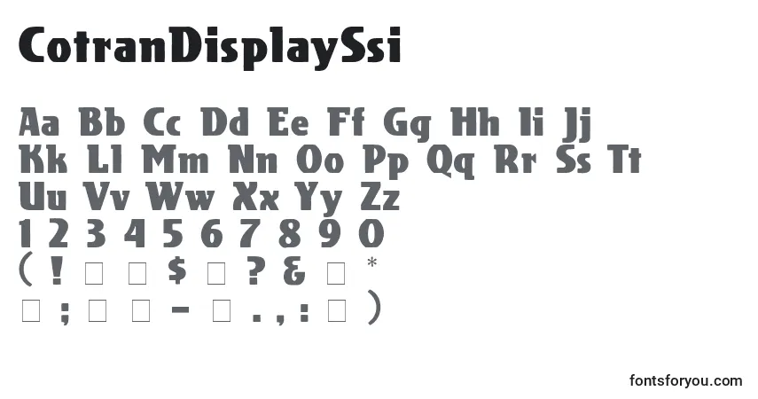 A fonte CotranDisplaySsi – alfabeto, números, caracteres especiais