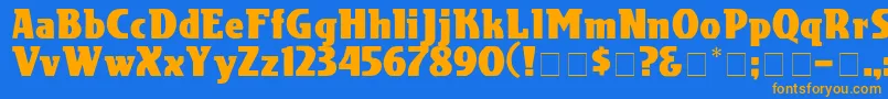 フォントCotranDisplaySsi – オレンジ色の文字が青い背景にあります。