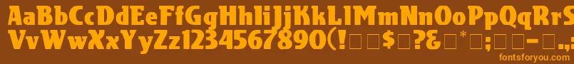 フォントCotranDisplaySsi – オレンジ色の文字が茶色の背景にあります。