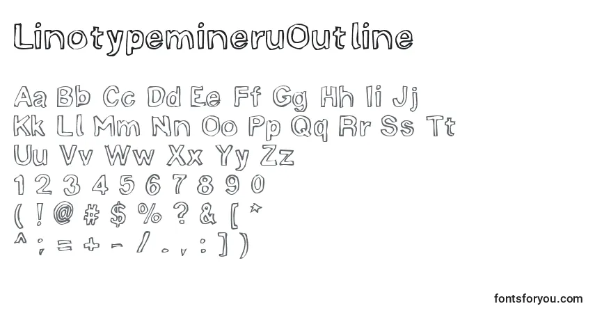 Police LinotypemineruOutline - Alphabet, Chiffres, Caractères Spéciaux