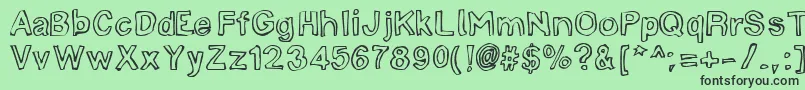 LinotypemineruOutline Font – Black Fonts on Green Background