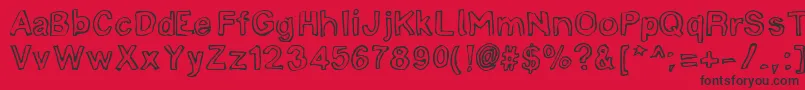 LinotypemineruOutline Font – Black Fonts on Red Background