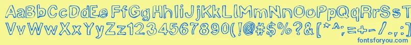 LinotypemineruOutline Font – Blue Fonts on Yellow Background