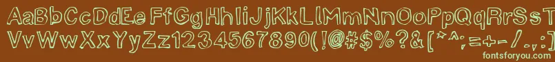 LinotypemineruOutline Font – Green Fonts on Brown Background