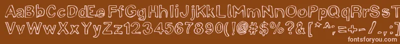 LinotypemineruOutline Font – Pink Fonts on Brown Background