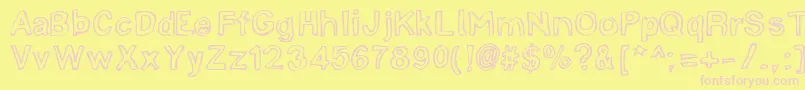 LinotypemineruOutline Font – Pink Fonts on Yellow Background