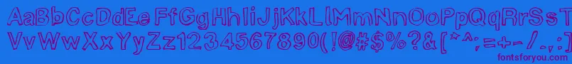 LinotypemineruOutline Font – Purple Fonts on Blue Background