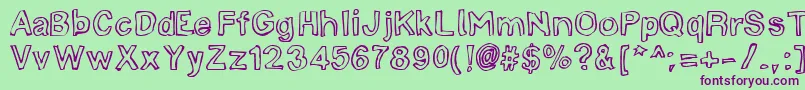 LinotypemineruOutline Font – Purple Fonts on Green Background