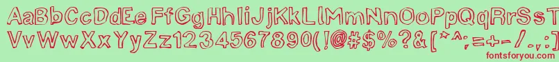 LinotypemineruOutline Font – Red Fonts on Green Background