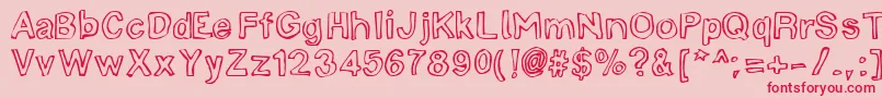 LinotypemineruOutline Font – Red Fonts on Pink Background