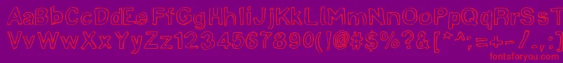 LinotypemineruOutline Font – Red Fonts on Purple Background