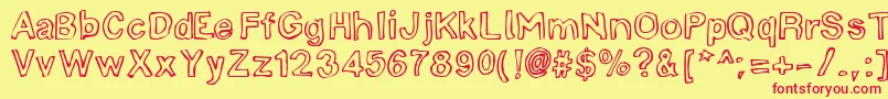 LinotypemineruOutline Font – Red Fonts on Yellow Background